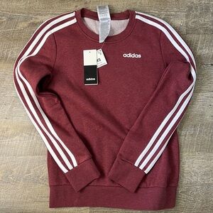 NWT Adidas Burgundy Pull Over Sweat Shirt Size XS